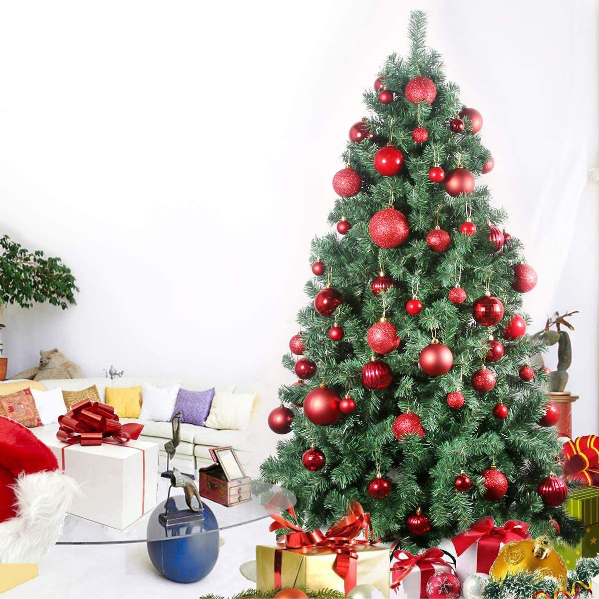 36 Red Christmas Decor Balls Shatterproof Tree Pendants Item | Buy 36 Red Christmas Decor Balls Shatterproof Tree Pendants | SPOP Enterprise Global