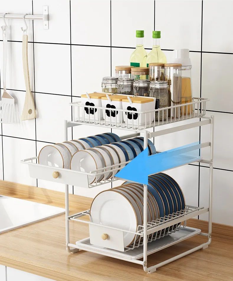 2 Tier Pull-Out Kitchen Dish Rack Item | Buy 2 Tier Pull-Out Kitchen Dish Rack | SPOP Enterprise Global
