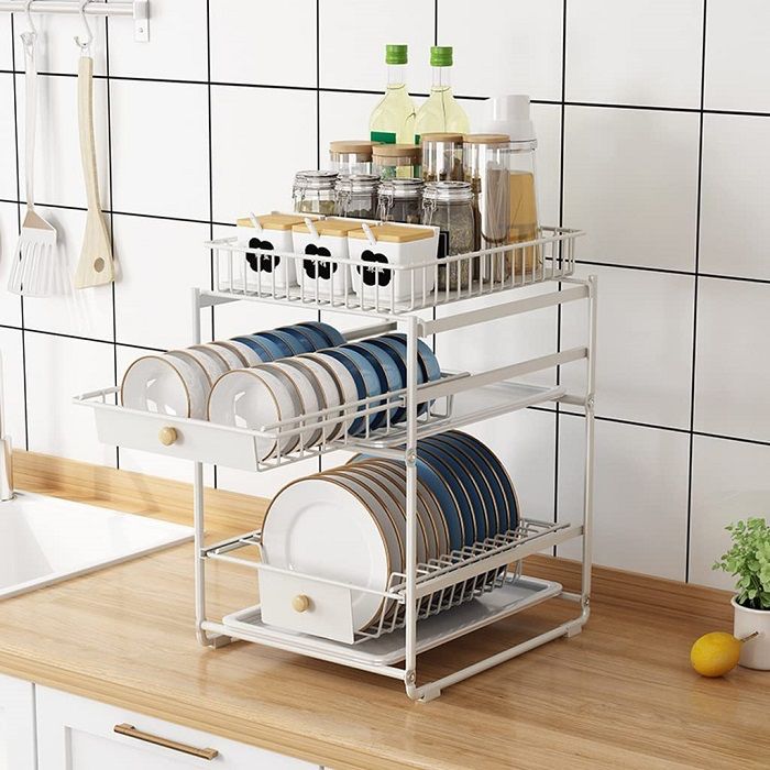 2 Tier Pull-Out Kitchen Dish Rack Item | Buy 2 Tier Pull-Out Kitchen Dish Rack | SPOP Enterprise Global