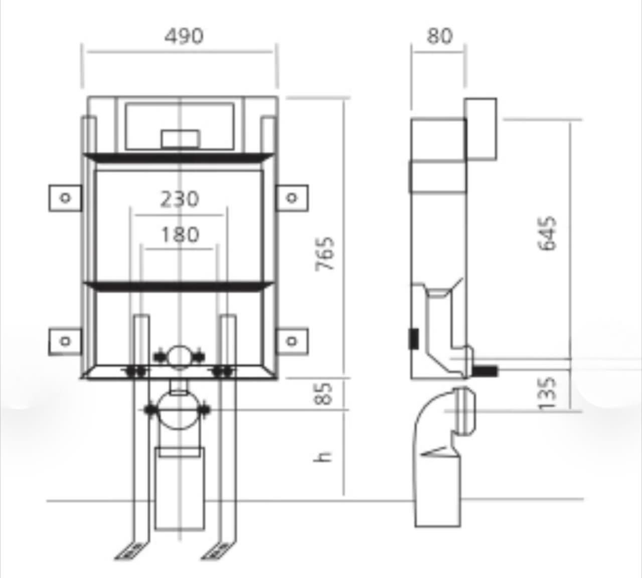 Concealed Tank without Frame with Flush Plate Item | Buy Concealed Tank without Frame with Flush Plate | SPOP Enterprise Global