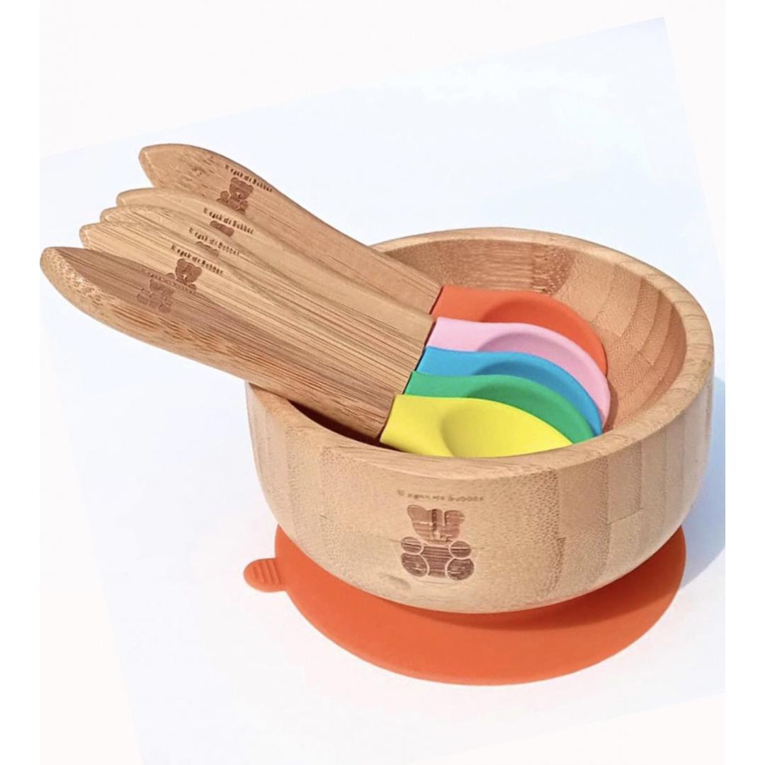 BUBBAS Bamboo Weaning Bowl & Spoon Item | Buy BUBBAS Bamboo Weaning Bowl & Spoon | SPOP Enterprise Global