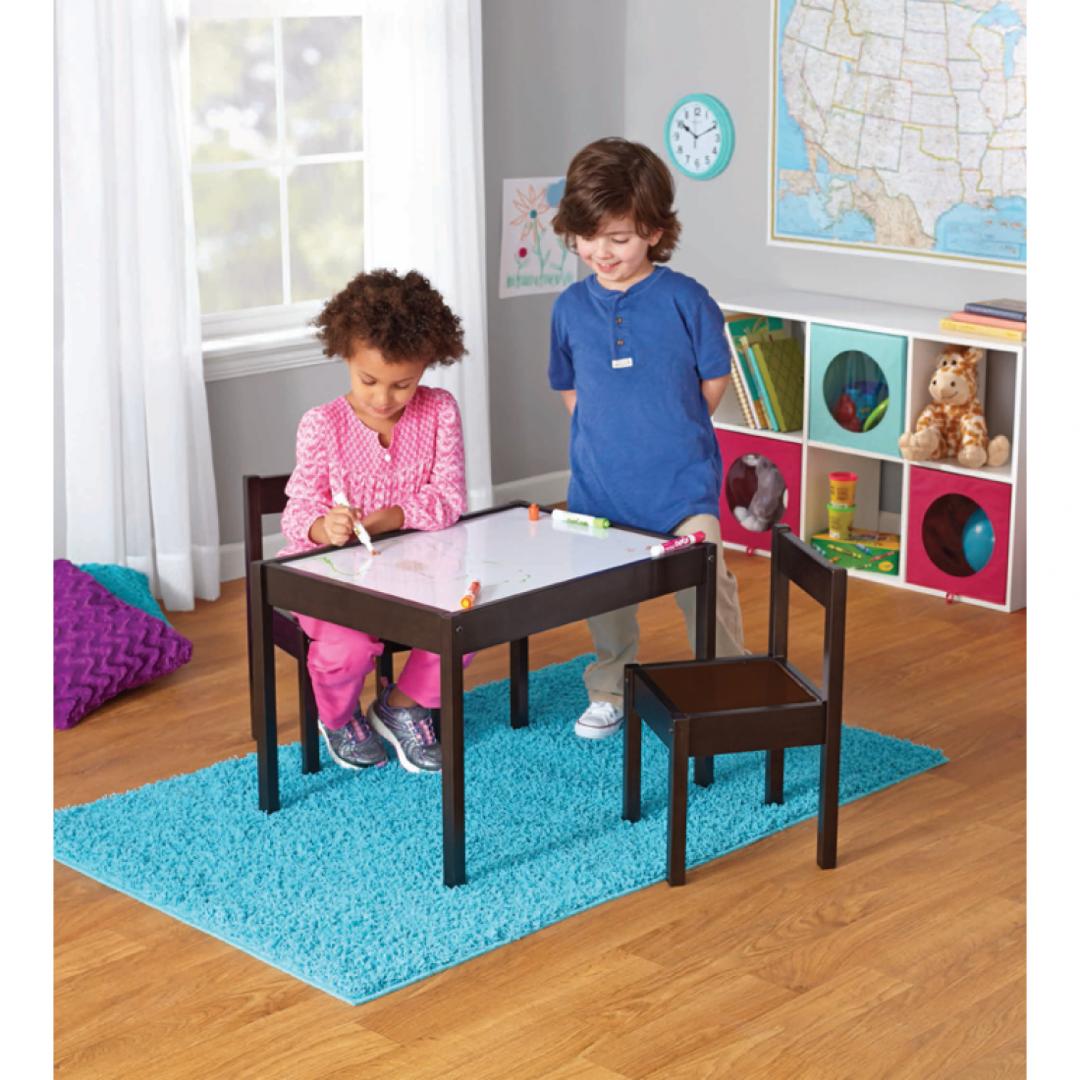 Play Zone 3-Piece Kiddy Table & Chair Kids Set, Espresso Item | Buy Play Zone 3-Piece Kiddy Table & Chair Kids Set, Espresso | SPOP Enterprise Global