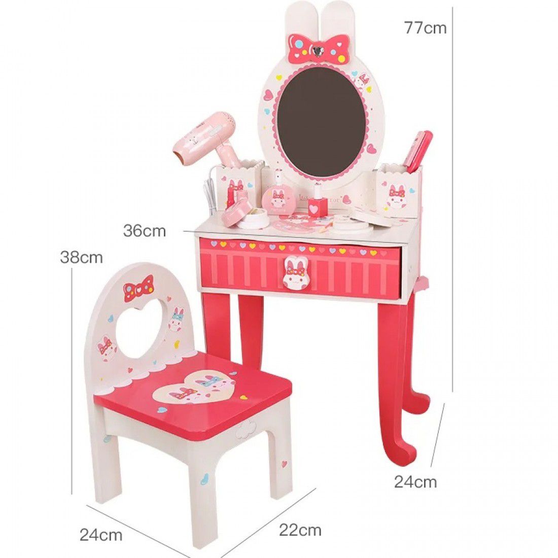 Kabei Rabbit Dressing Mirror and Chair Set Item | Buy Kabei Rabbit Dressing Mirror and Chair Set | SPOP Enterprise Global