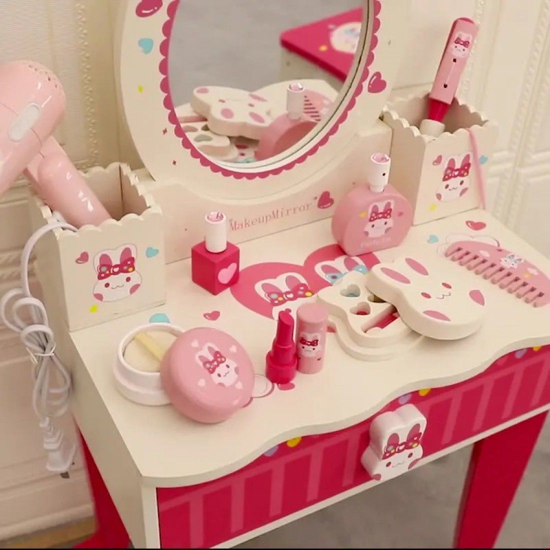 Kabei Rabbit Dressing Mirror and Chair Set Item | Buy Kabei Rabbit Dressing Mirror and Chair Set | SPOP Enterprise Global