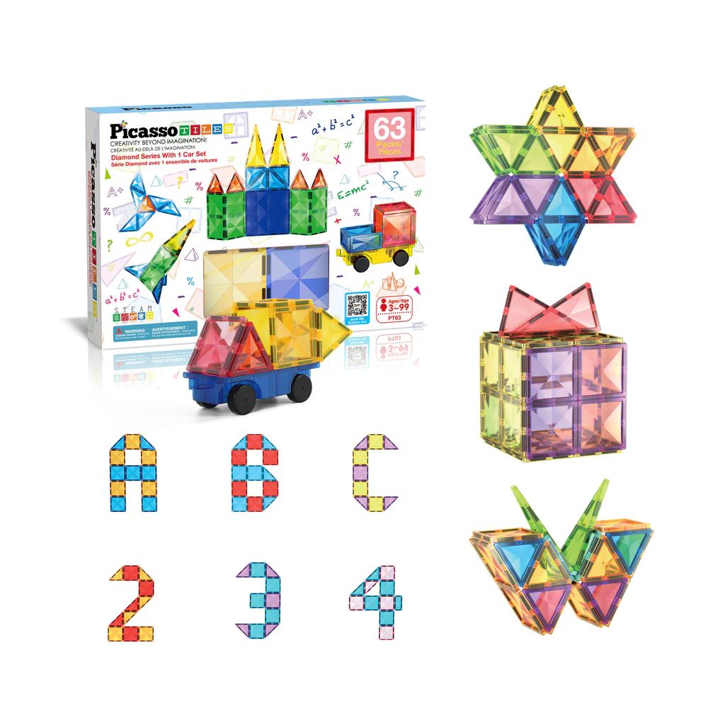 PicassoTiles 63 Piece Magnetic Building Block Item | Buy PicassoTiles 63 Piece Magnetic Building Block | SPOP Enterprise Global