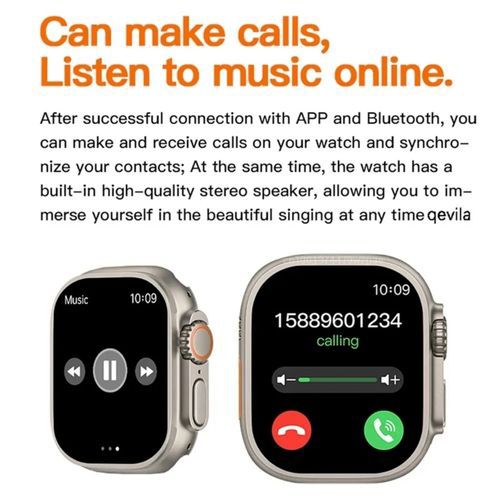 SmartWatch Series8 For Calls/Messages 2PC Black/Orange Item | Buy SmartWatch Series8 For Calls/Messages 2PC Black/Orange | SPOP Enterprise Global