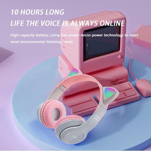 Cute Cat Ear Bluetooth 5.0 Wireless LED Earphones With Microphone Noise Cancelling Stereo Music Foldable Earphones Item | Buy Cute Cat Ear Bluetooth 5.0 Wireless LED Earphones With Microphone Noise Cancelling Stereo Music Foldable Earphones | SPOP Enterprise Global