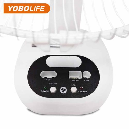 YOBOLIFE AC 12v DC Rechargeable 12 Inch Solar Table Fan With Solar Panel & Led Bulb Lights & USB Ports Item | Buy YOBOLIFE AC 12v DC Rechargeable 12 Inch Solar Table Fan With Solar Panel & Led Bulb Lights & USB Ports | SPOP Enterprise Global