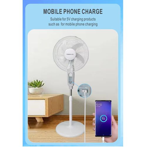 YOBOLIFE BEST Selling 16" AC/DC Rechargeable LiFePO4 Standing Solar Fan With 2Bulbs/Radio&BT/Remote Control Item | Buy YOBOLIFE BEST Selling 16" AC/DC Rechargeable LiFePO4 Standing Solar Fan With 2Bulbs/Radio&BT/Remote Control | SPOP Enterprise Global
