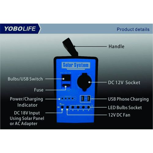 YOBOLIFE Strong & Reliable(150W) AC/DC Solar Portable Kit, For Home & Office (Supports: Dc 12v To Ac 220v Converter) Item | Buy YOBOLIFE Strong & Reliable(150W) AC/DC Solar Portable Kit, For Home & Office (Supports: Dc 12v To Ac 220v Converter) | SPOP Enterprise Global