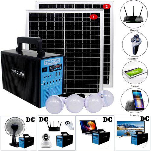 YOBOLIFE Portable (150W) DC Solar Portable Kit, 4 Bulbs, 60W Solar Panels(BT,FM,TF & MP3) For Home & Office Item | Buy YOBOLIFE Portable (150W) DC Solar Portable Kit, 4 Bulbs, 60W Solar Panels(BT,FM,TF & MP3) For Home & Office | SPOP Enterprise Global