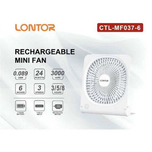 Lontor 6 inches rechargeable table fan CTL-MF037-6 Item | Buy Lontor 6 inches rechargeable table fan CTL-MF037-6 | SPOP Enterprise Global