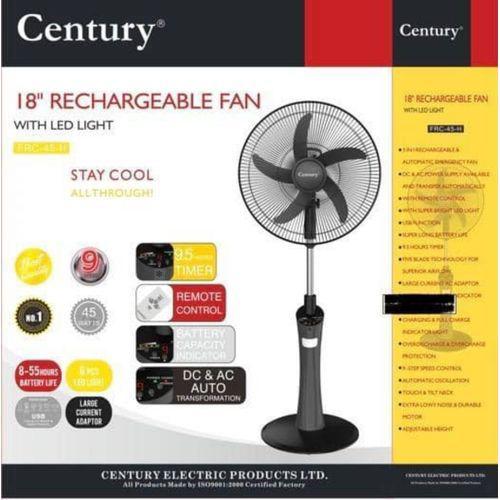 Century 18" Inches Rechargeable Fan With LED Light-FRC-45H Item | Buy Century 18" Inches Rechargeable Fan With LED Light-FRC-45H | SPOP Enterprise Global