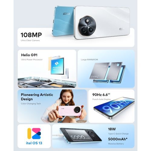 itel S24 6.6", 128GB + Up To 16GB RAM, 5000mAh, 108MP Camera, 4G Item | Buy itel S24 6.6", 128GB + Up To 16GB RAM, 5000mAh, 108MP Camera, 4G | SPOP Enterprise Global