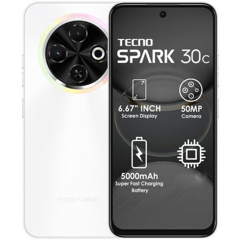 Tecno Spark 30C (4+4GB RAM + 128GB ROM) Android 14 - White Item | Buy Tecno Spark 30C (4+4GB RAM + 128GB ROM) Android 14 - White | SPOP Enterprise Global