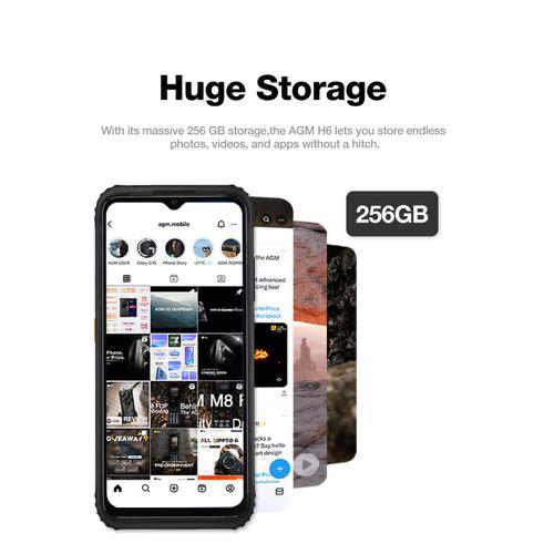 AGM H6 Leather Ultra-Thin Rugged Smartphone 6.6" 16GB RAM/256GB Android 13 NFC - Black Item | Buy AGM H6 Leather Ultra-Thin Rugged Smartphone 6.6" 16GB RAM/256GB Android 13 NFC - Black | SPOP Enterprise Global