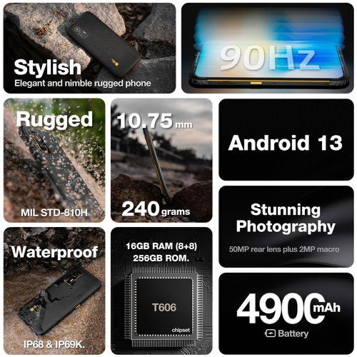 AGM H6 Leather Ultra-Thin Rugged Smartphone 6.6" 16GB RAM/256GB Android 13 NFC - Black Item | Buy AGM H6 Leather Ultra-Thin Rugged Smartphone 6.6" 16GB RAM/256GB Android 13 NFC - Black | SPOP Enterprise Global
