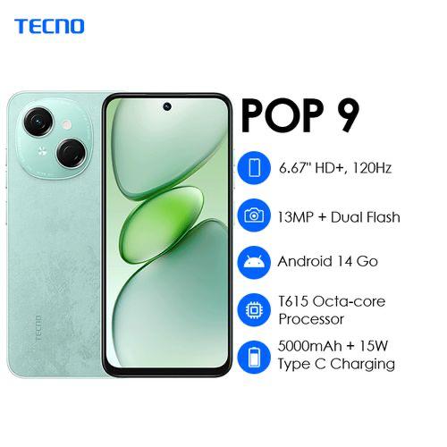 Tecno Pop 9 6.67" 3GB RAM /64GB ROM Android 14 - Green Item | Buy Tecno Pop 9 6.67" 3GB RAM /64GB ROM Android 14 - Green | SPOP Enterprise Global