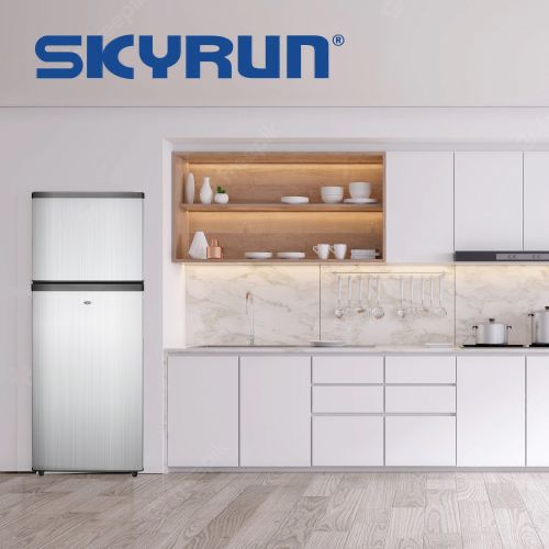 Skyrun 138 Litres Double Door Top Mount Fridge (BCD-138K) - Inox Item | Buy Skyrun 138 Litres Double Door Top Mount Fridge (BCD-138K) - Inox | SPOP Enterprise Global