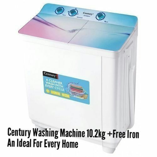 Century 10.2kg Semi-Automatic Twin Tub Washing Machine + Free Iron Item | Buy Century 10.2kg Semi-Automatic Twin Tub Washing Machine + Free Iron | SPOP Enterprise Global