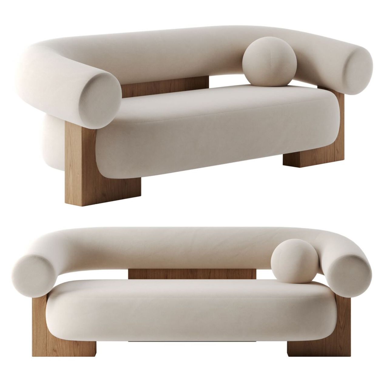UPHOLSTERED SOFA WITH WOOD FINISH (Zaccai) Item | Buy UPHOLSTERED SOFA WITH WOOD FINISH (Zaccai) | SPOP Enterprise Global