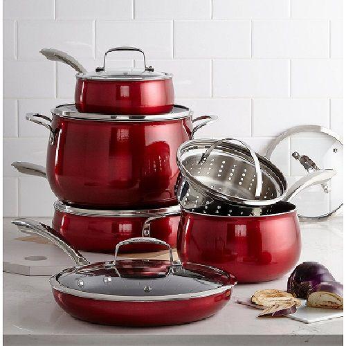 Belgique Non-stick Aluminium Cookware Set - 11Pieces - Red Item | Buy Belgique Non-stick Aluminium Cookware Set - 11Pieces - Red | SPOP Enterprise Global