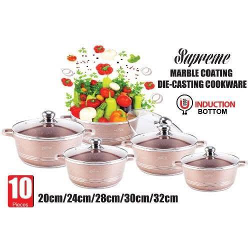 Tri Star Non Stick Marble Coating Die-Cast Cookware10pcs Set Item | Buy Tri Star Non Stick Marble Coating Die-Cast Cookware10pcs Set | SPOP Enterprise Global