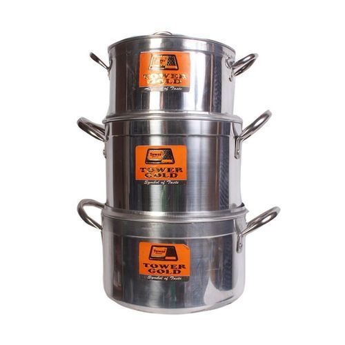 Tower Big 3-Pcs Cooking Pot - Tower Gold - Silver Item | Buy Tower Big 3-Pcs Cooking Pot - Tower Gold - Silver | SPOP Enterprise Global