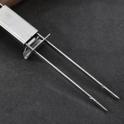 2 PCS Stainless Steel Semi-Automatic Double Head BBQ Fork 2 PCS BBQ Item | Buy 2 PCS Stainless Steel Semi-Automatic Double Head BBQ Fork 2 PCS BBQ | SPOP Enterprise Global