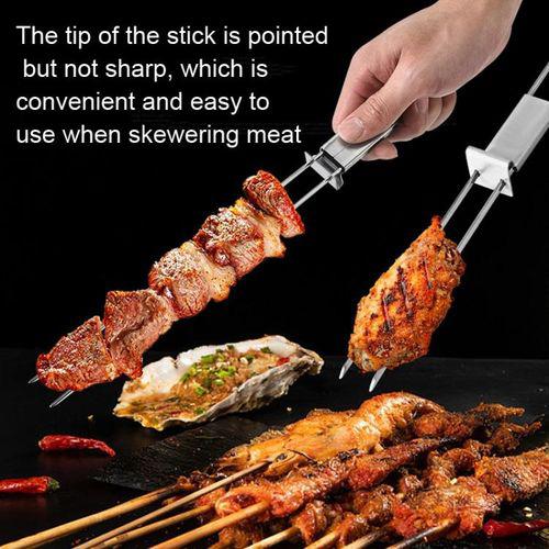 2 PCS Stainless Steel Semi-Automatic Double Head BBQ Fork 2 PCS BBQ Item | Buy 2 PCS Stainless Steel Semi-Automatic Double Head BBQ Fork 2 PCS BBQ | SPOP Enterprise Global
