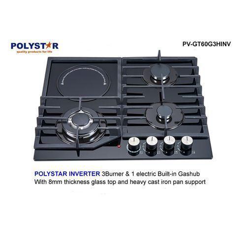 Polystar 3 Burners And 1 Electric Built-In Gas Hob(60CM) Item | Buy Polystar 3 Burners And 1 Electric Built-In Gas Hob(60CM) | SPOP Enterprise Global