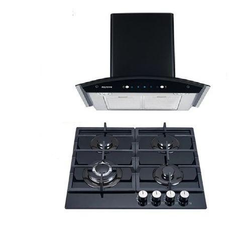 Polystar 60cm Smoke Extractor Kitchen Hood + 4 Burner Gas Hob Item | Buy Polystar 60cm Smoke Extractor Kitchen Hood + 4 Burner Gas Hob | SPOP Enterprise Global