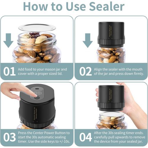 Vacuum Sealer Canning Lid Machine Kit For Food Storage White Item | Buy Vacuum Sealer Canning Lid Machine Kit For Food Storage White | SPOP Enterprise Global