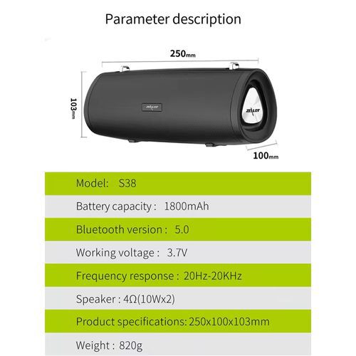 Zealot S38 Portable Bass Wireless Speaker Item | Buy Zealot S38 Portable Bass Wireless Speaker | SPOP Enterprise Global