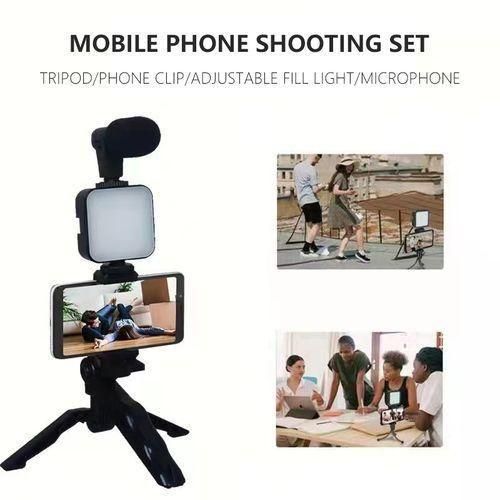 Smartphone Vlog Kit With LED Video Light 5600K+Cardioid Microphone+Extendable Phone Clip+Tripod Item | Buy Smartphone Vlog Kit With LED Video Light 5600K+Cardioid Microphone+Extendable Phone Clip+Tripod | SPOP Enterprise Global