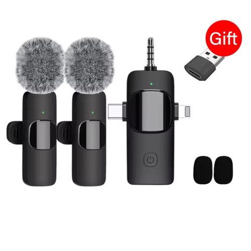 4 in 1 Wireless Lavalier Dual Noise Cancellations Microphone (2 lavaliers Microphones for PC, Camera, Type C and iPhone Item | Buy 4 in 1 Wireless Lavalier Dual Noise Cancellations Microphone (2 lavaliers Microphones for PC, Camera, Type C and iPhone | SPOP Enterprise Global