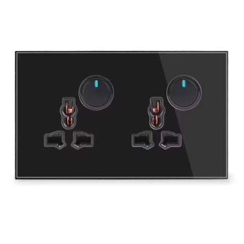 5 pcs 13amp Tempered Glass Indicator Black Soft Touch Socket Item | Buy 5 pcs 13amp Tempered Glass Indicator Black Soft Touch Socket | SPOP Enterprise Global