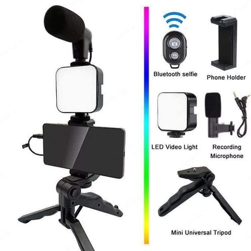 Live streaming vlogging kit LED video light Tripod phone holder + microphone for YouTube /TikTok/Facebook/camera Item | Buy Live streaming vlogging kit LED video light Tripod phone holder + microphone for YouTube /TikTok/Facebook/camera | SPOP Enterprise Global