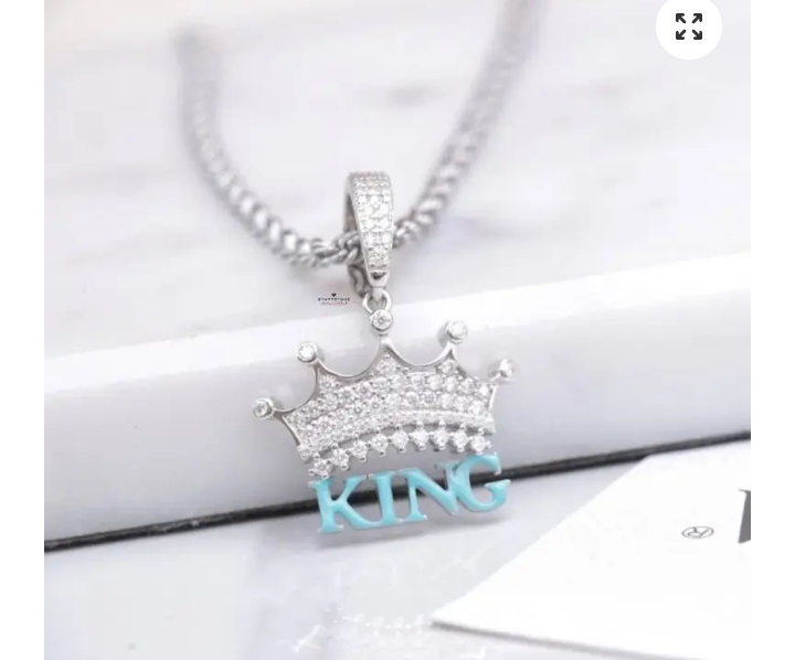 1.00mm Glow in the Dark King Pendant in 925 Sterling Silver Item | Buy 1.00mm Glow in the Dark King Pendant in 925 Sterling Silver | SPOP Enterprise Global