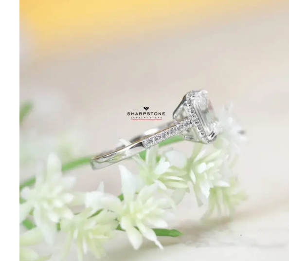 Cara Moissanite Engagement Ring in 925 Sterling Silver Item | Buy Cara Moissanite Engagement Ring in 925 Sterling Silver | SPOP Enterprise Global