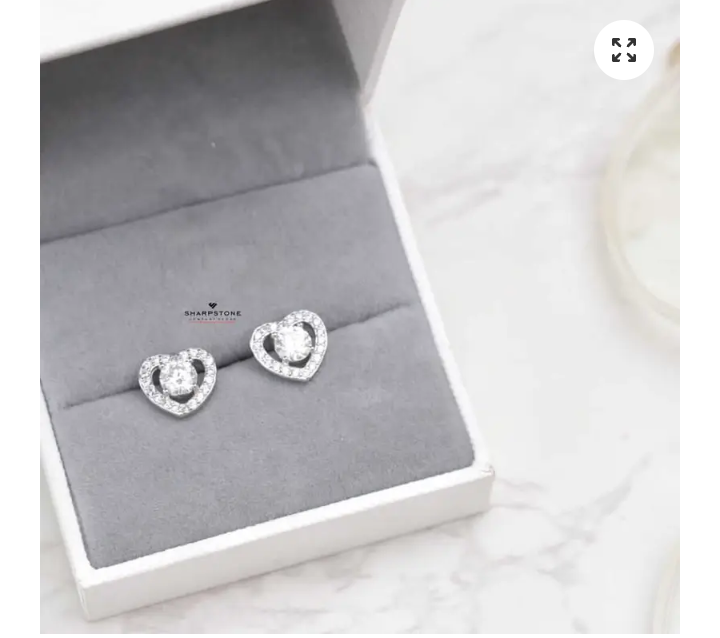 0.50ct Sweetheart Moissanite Earrings in 925 Sterling Silver Item | Buy 0.50ct Sweetheart Moissanite Earrings in 925 Sterling Silver | SPOP Enterprise Global