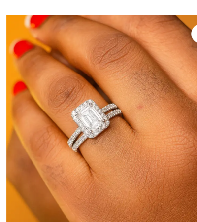 Cara Sterling Silver Bridal Set with Moissanite Stones Item | Buy Cara Sterling Silver Bridal Set with Moissanite Stones | SPOP Enterprise Global