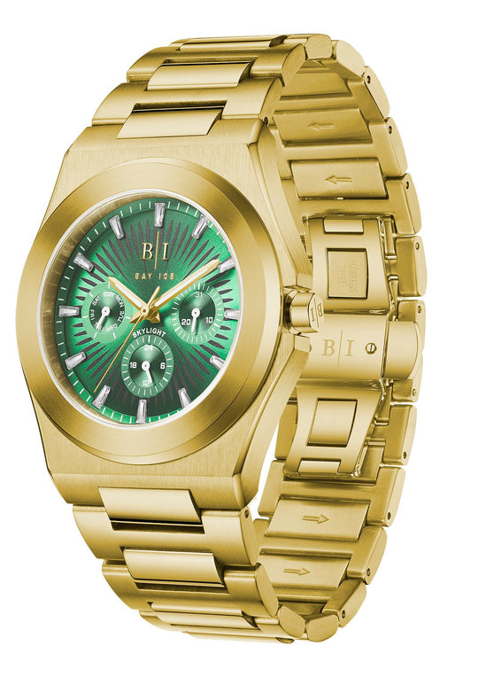 Bay Ice Skylight Watch - Gold and Green Dial Item | Buy Bay Ice Skylight Watch - Gold and Green Dial | SPOP Enterprise Global