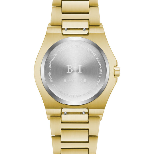 Diamond Bezel - Bay Ice Skylight Watch in Gold and White Dial Item | Buy Diamond Bezel - Bay Ice Skylight Watch in Gold and White Dial | SPOP Enterprise Global