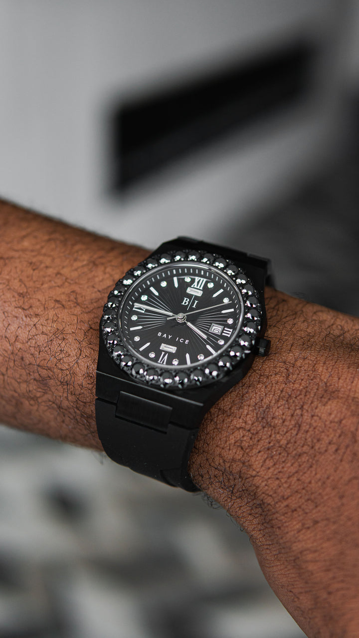 Diamond Bezel - Elite2 Rubber Strap Watch - ALL BLACK (Black Bezel) Item | Buy Diamond Bezel - Elite2 Rubber Strap Watch - ALL BLACK (Black Bezel) | SPOP Enterprise Global