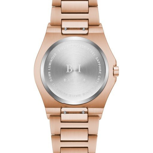 Diamond Baguette - Bay Ice Skylight Watch in Rose Gold and Chocolate Dial Item | Buy Diamond Baguette - Bay Ice Skylight Watch in Rose Gold and Chocolate Dial | SPOP Enterprise Global