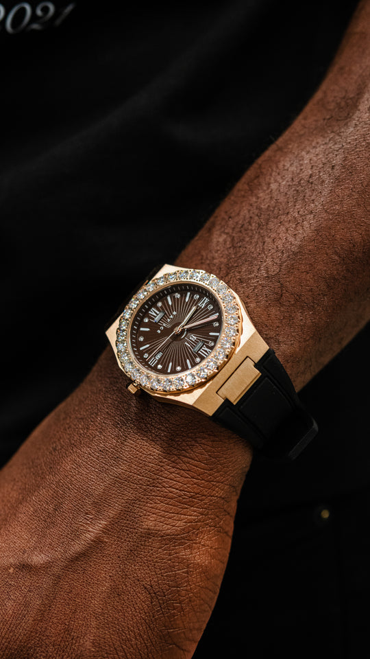 Diamond Bezel - ELITE2 Rubber Strap Watch in Rose Gold Item | Buy Diamond Bezel - ELITE2 Rubber Strap Watch in Rose Gold | SPOP Enterprise Global