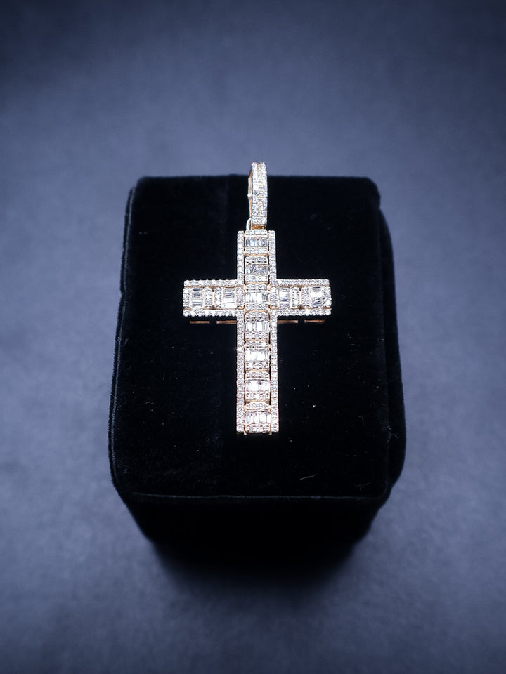 Natural Diamond Cross Baguette Pendant Item | Buy Natural Diamond Cross Baguette Pendant | SPOP Enterprise Global