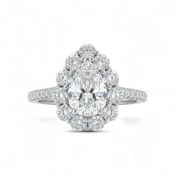 BOZ Lavie Pear Cut Moissanite Engagement Ring in 925 Sterling Silver Item | Buy BOZ Lavie Pear Cut Moissanite Engagement Ring in 925 Sterling Silver | SPOP Enterprise Global