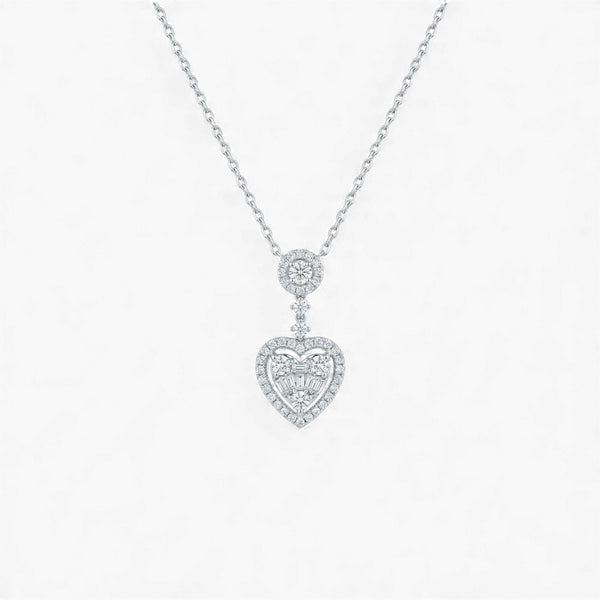 Item | Buy Drop Heart Moissanite Necklace in 925 Sterling Silver | SPOP Enterprise Global